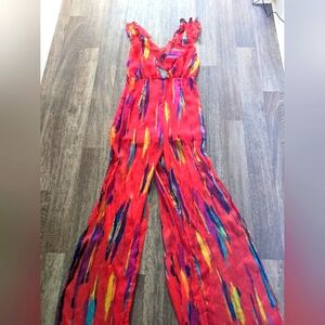 Curve Satin Corsage Jumpsuit